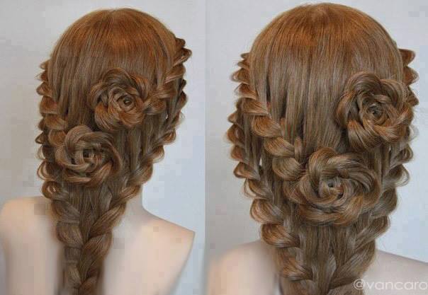Rose Bud Flower Braid Hairstyle - Tutorial