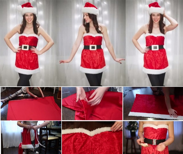 How to Make Santa Girlish Costume - DIY - AllDayChic