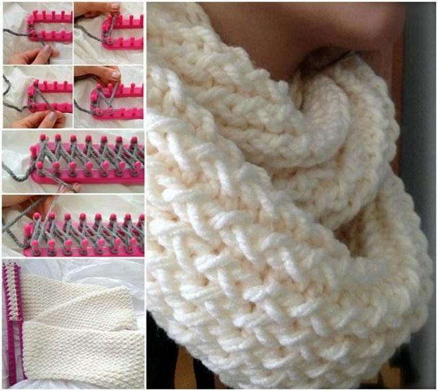 Loom Knit Infinity Scarf Cheap 55