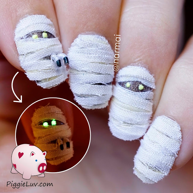 3d-mummy-nail-art-for-halloween-glow-in-the-dark-1