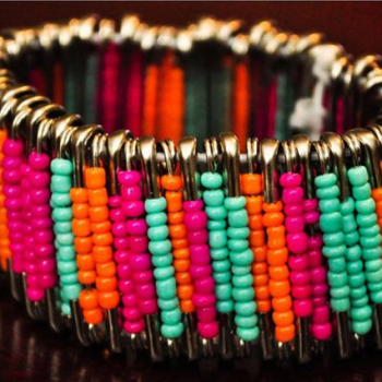 Lovely Bracelet Made from Safety Pins