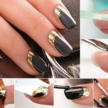 nails with gold leaf
