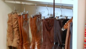 Organize Your Boots Using Clothing Hangers