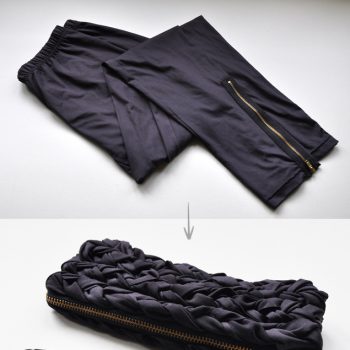 Turn old leggings into a fancy pouch