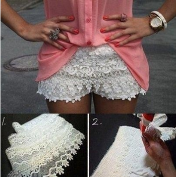 diy lace shorts
