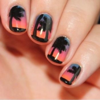 Beach Sunset Nail Design