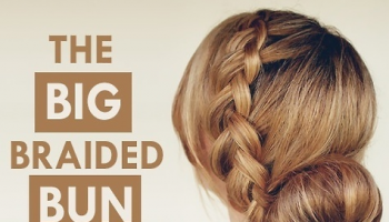 big braided bun, elegant hairstyle
