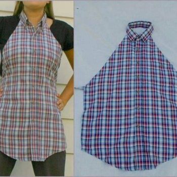 Old shirts into aprons!