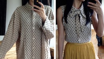 Turn a Large Old Shirt into a Chic Blouse – DIY (8)