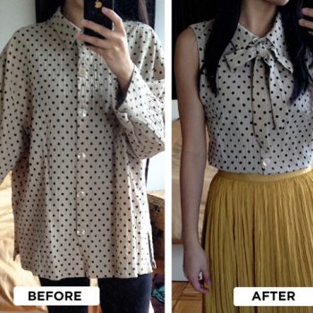 Turn a Large Old Shirt into a Chic Blouse – DIY (8)