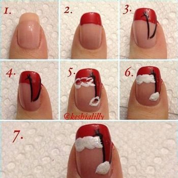 Christmas Hat Nail Art Design – DIY