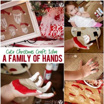 Family of Hand Print Santas – DIY