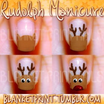Nail Design Idea for Christmas – Rudolph Manicure
