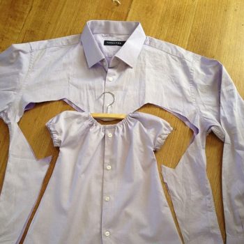 Baby Girl Dress Upcycled from Men’s Shirt – DIY