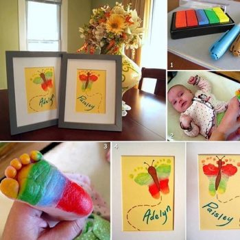 Rainbow Butterfly Footprint Artwork – DIY