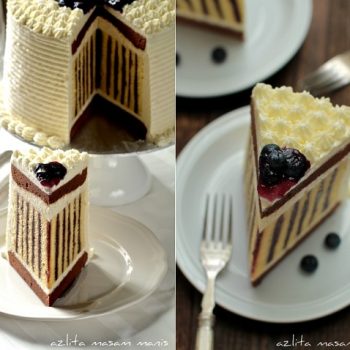 Delicious Blueberry Striped Cake