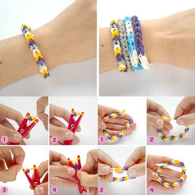 7 Great DIY Tutorials On How to Make Loom Bands Part 1  Diy rubber band  bracelet Rubber band bracelet Loom bands