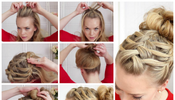 Triple French Braid with Double Waterfall Hairstyle