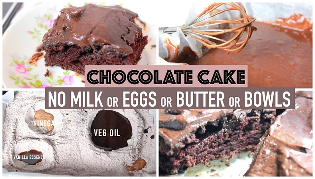 Chocolate Cake Delight - No Butter, Eggs, Milk or Bowls Needed