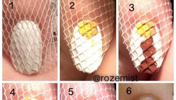 Creative Nail Art Using a Net (2)