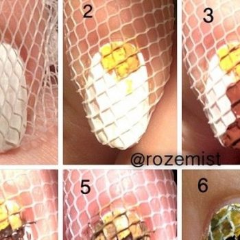 Creative Nail Art Using a Net (2)