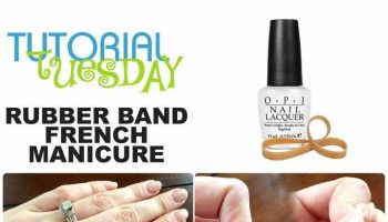 Make a French Manicure With Rubber Band