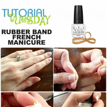 Make a French Manicure With Rubber Band