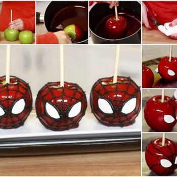 DIY Spiderman Candy Apples