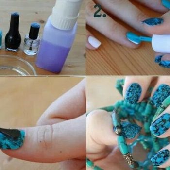 Black And Turquoise Creative Nail Art (3)