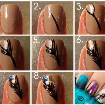 Feather On Nails Manicure – DIY