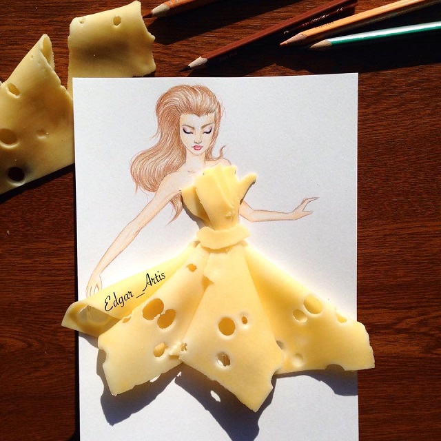 dress made of cheese